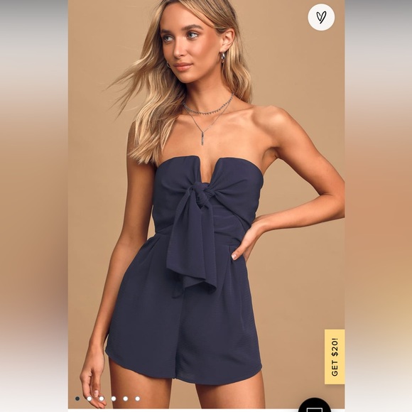 Lulus Pants - Chic Navy Blue Romper